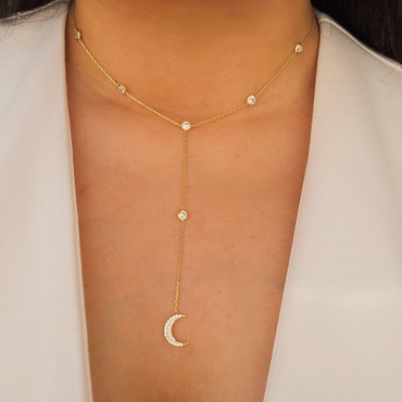 Moonlight lariat necklace