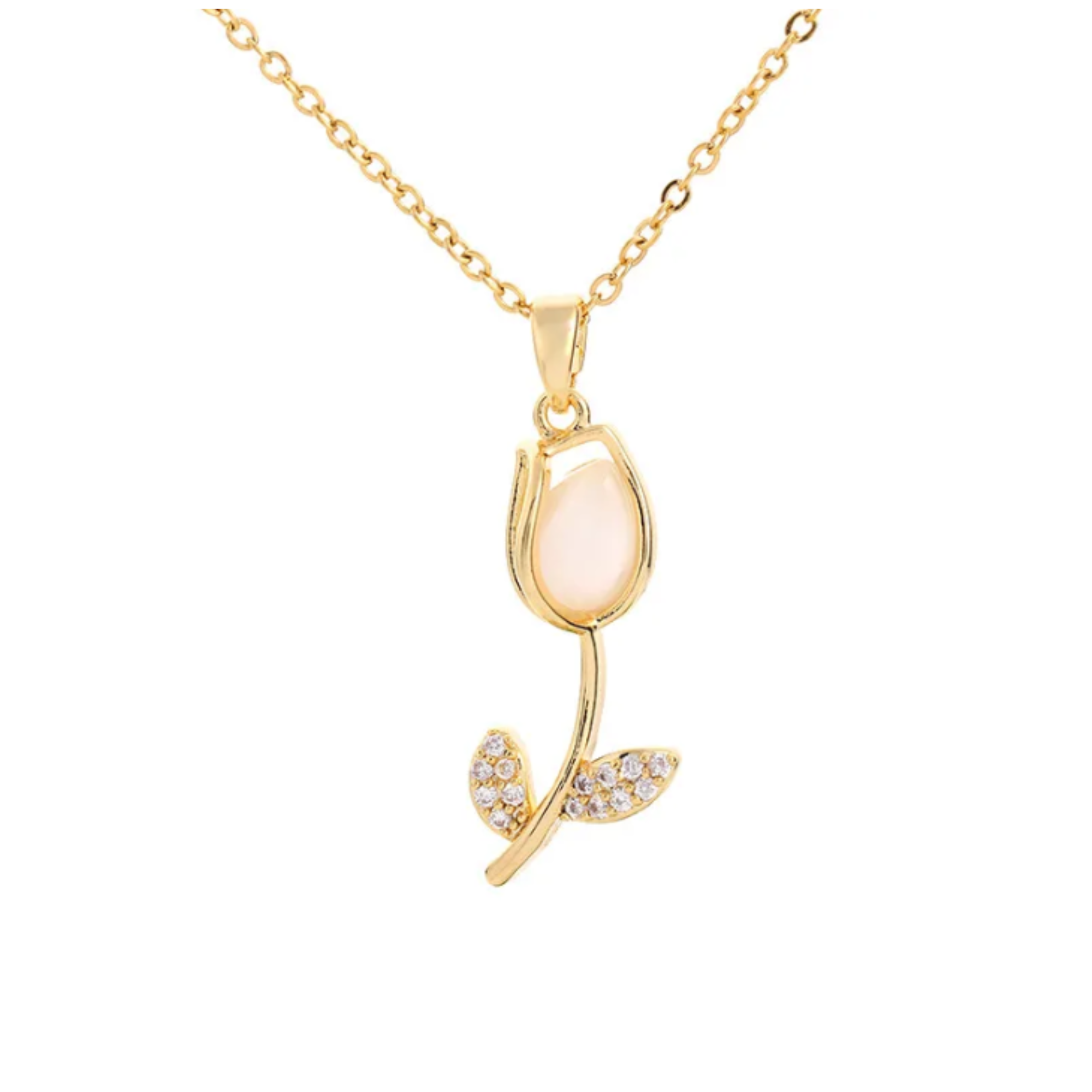 Lucky gold tulip necklace