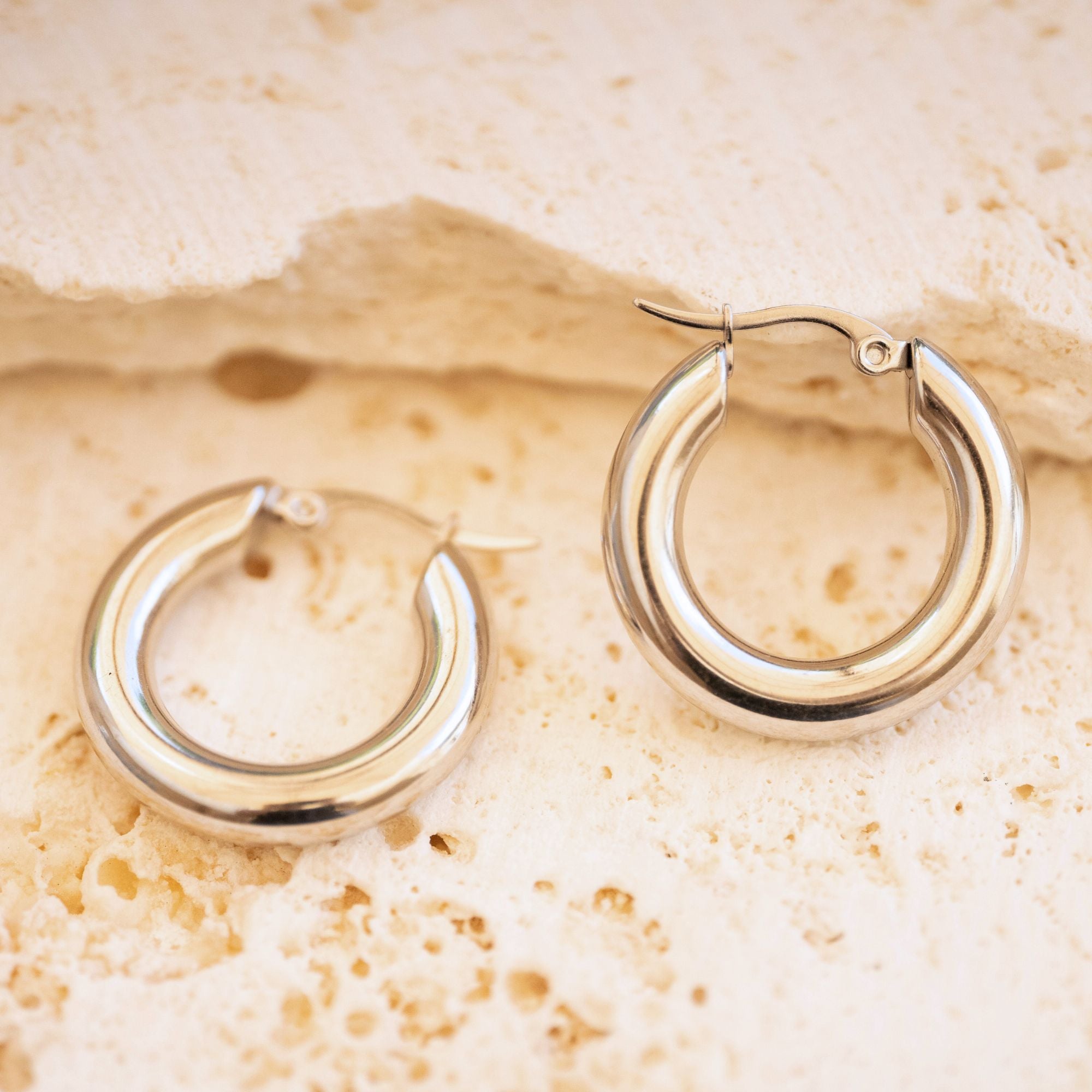 Liberty thick small hoop earrings