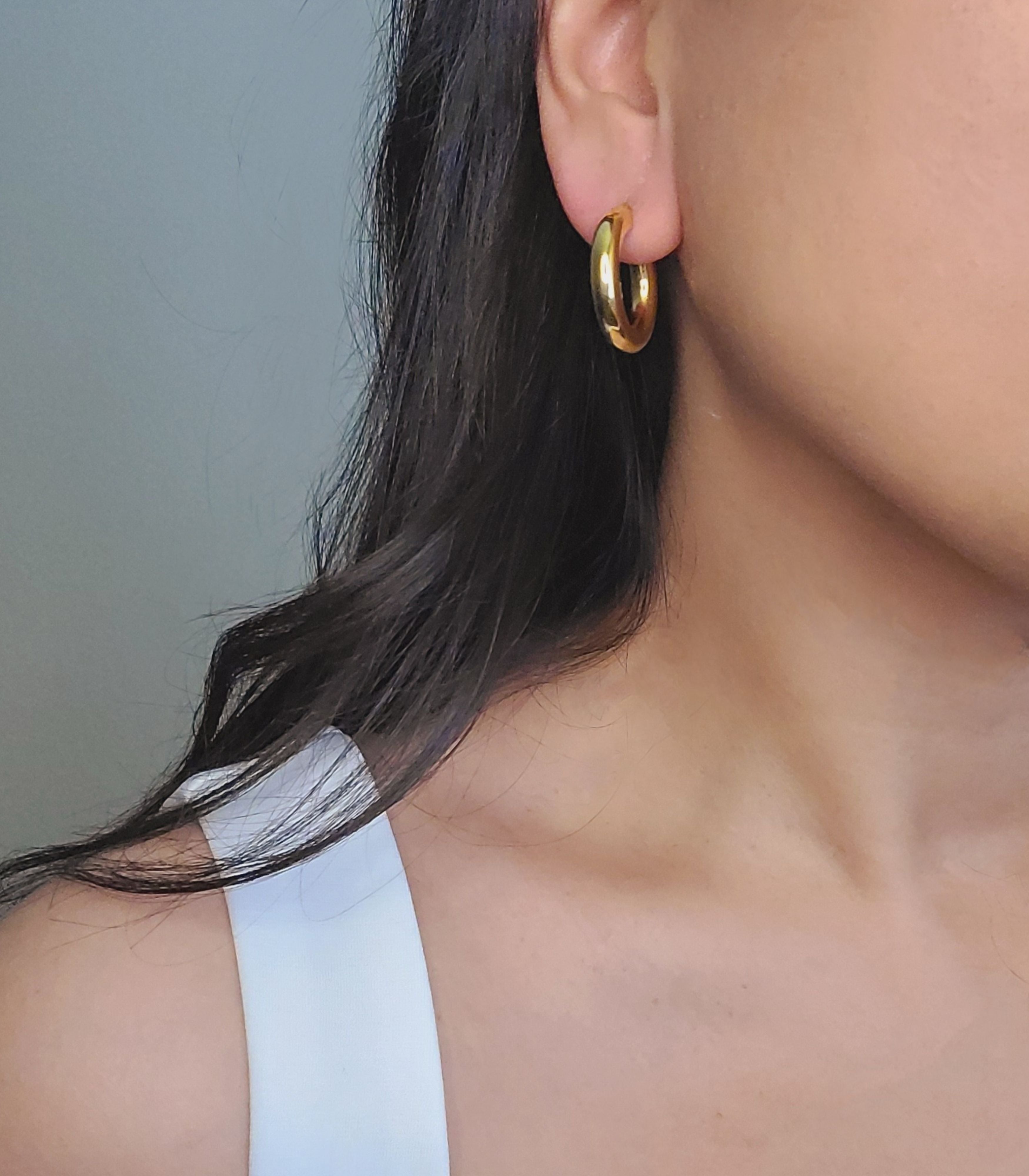 Liberty thick small hoop earrings