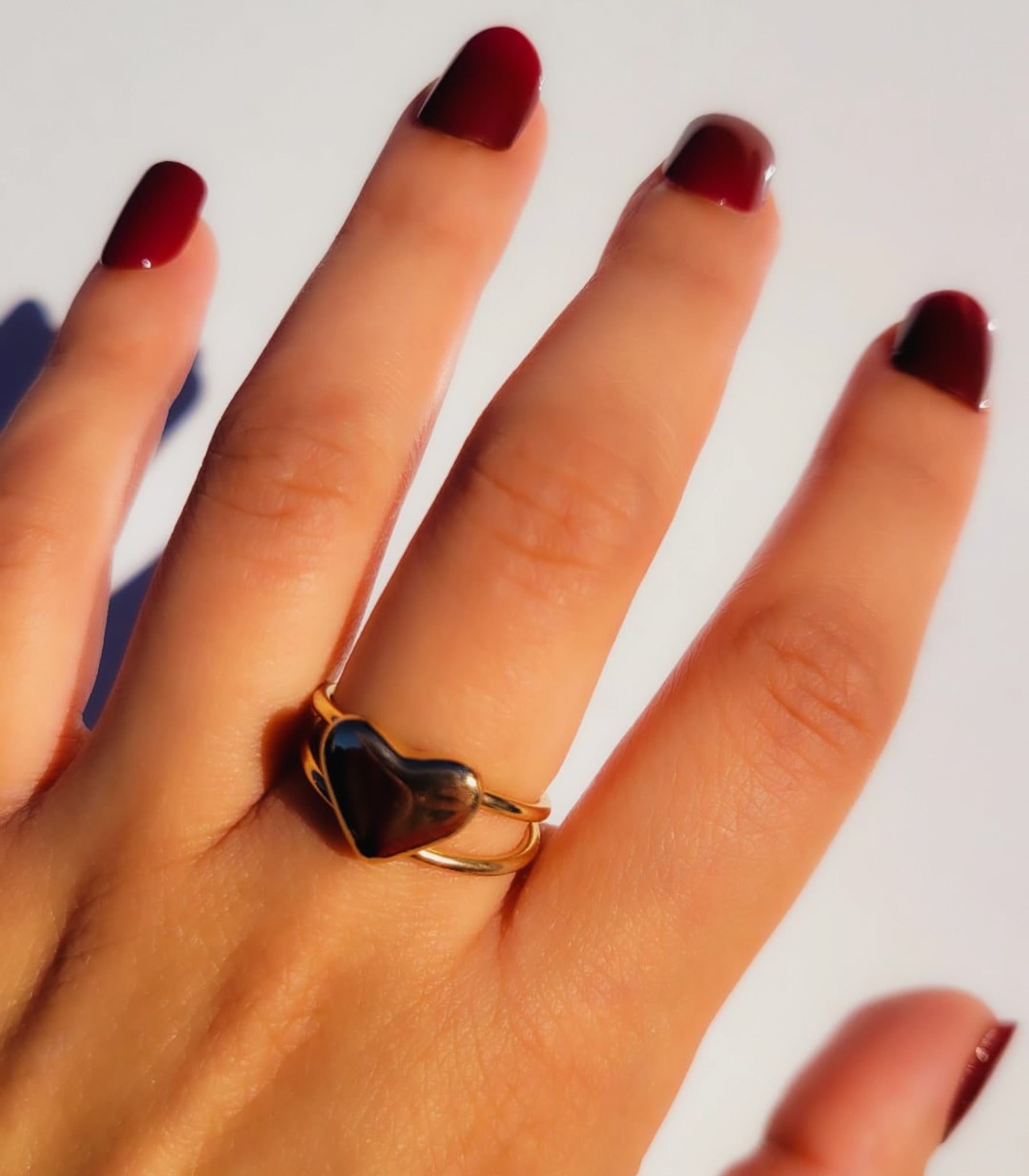Love bug 14k gold filled adjustable heart ring