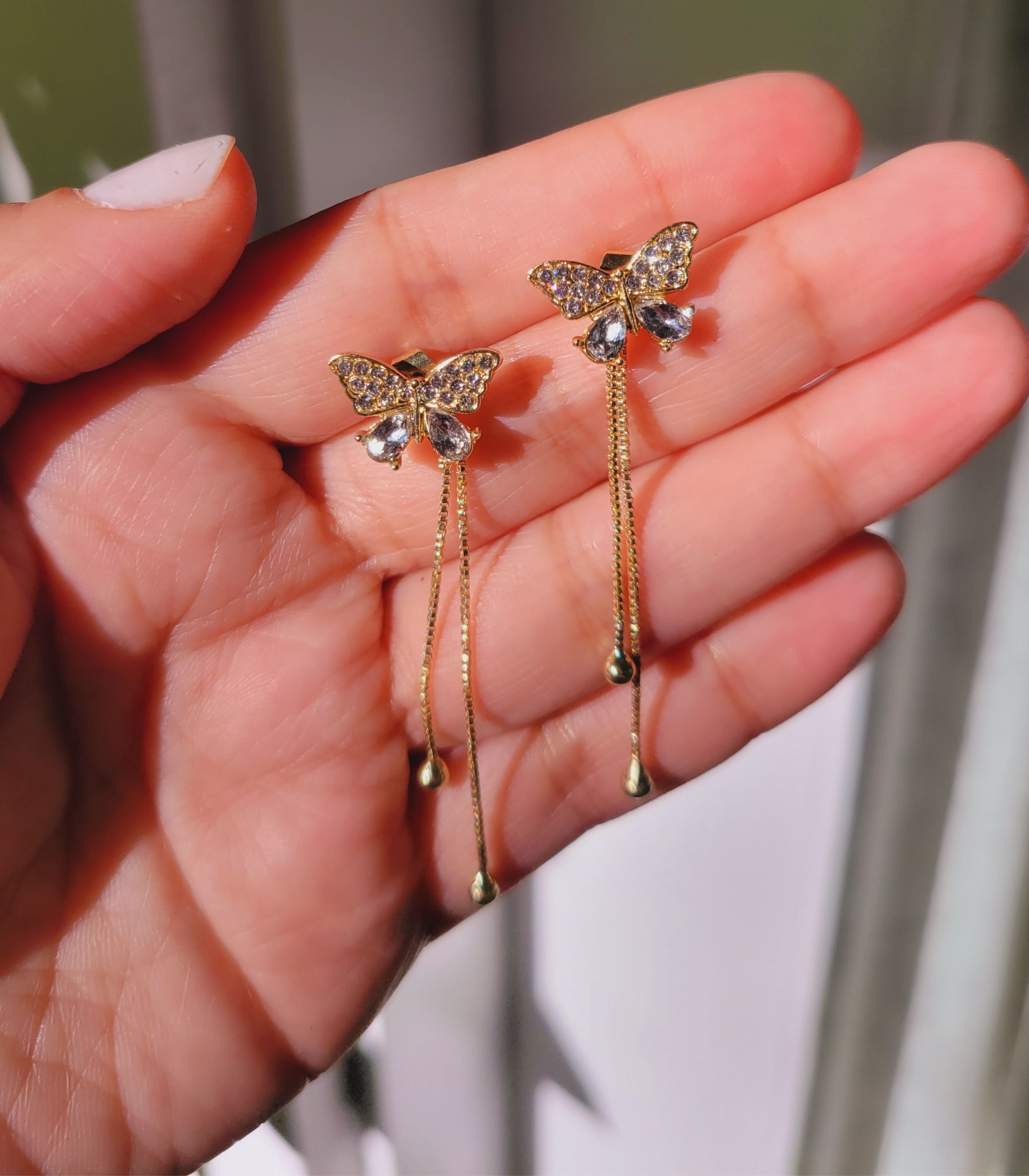 Amelia butterfly drop earrings