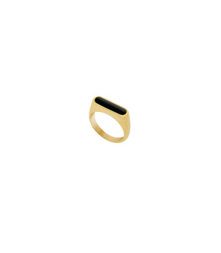 Serene black signet ring
