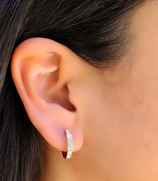 Elle Rhinestone Hoop Earrings