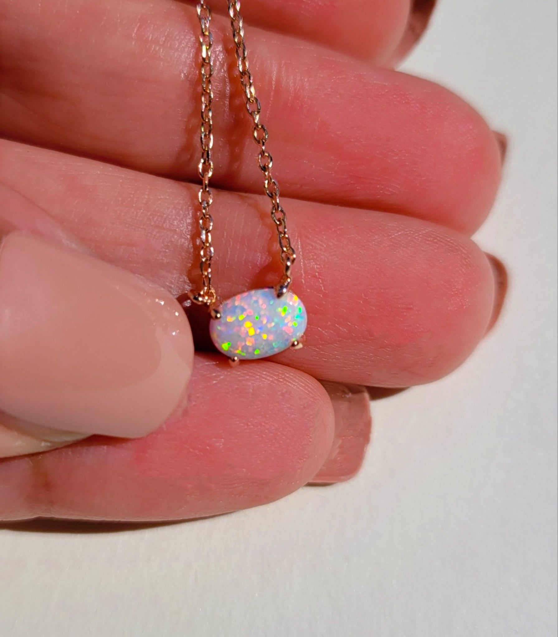 Paola Opal Rose Gold Necklace