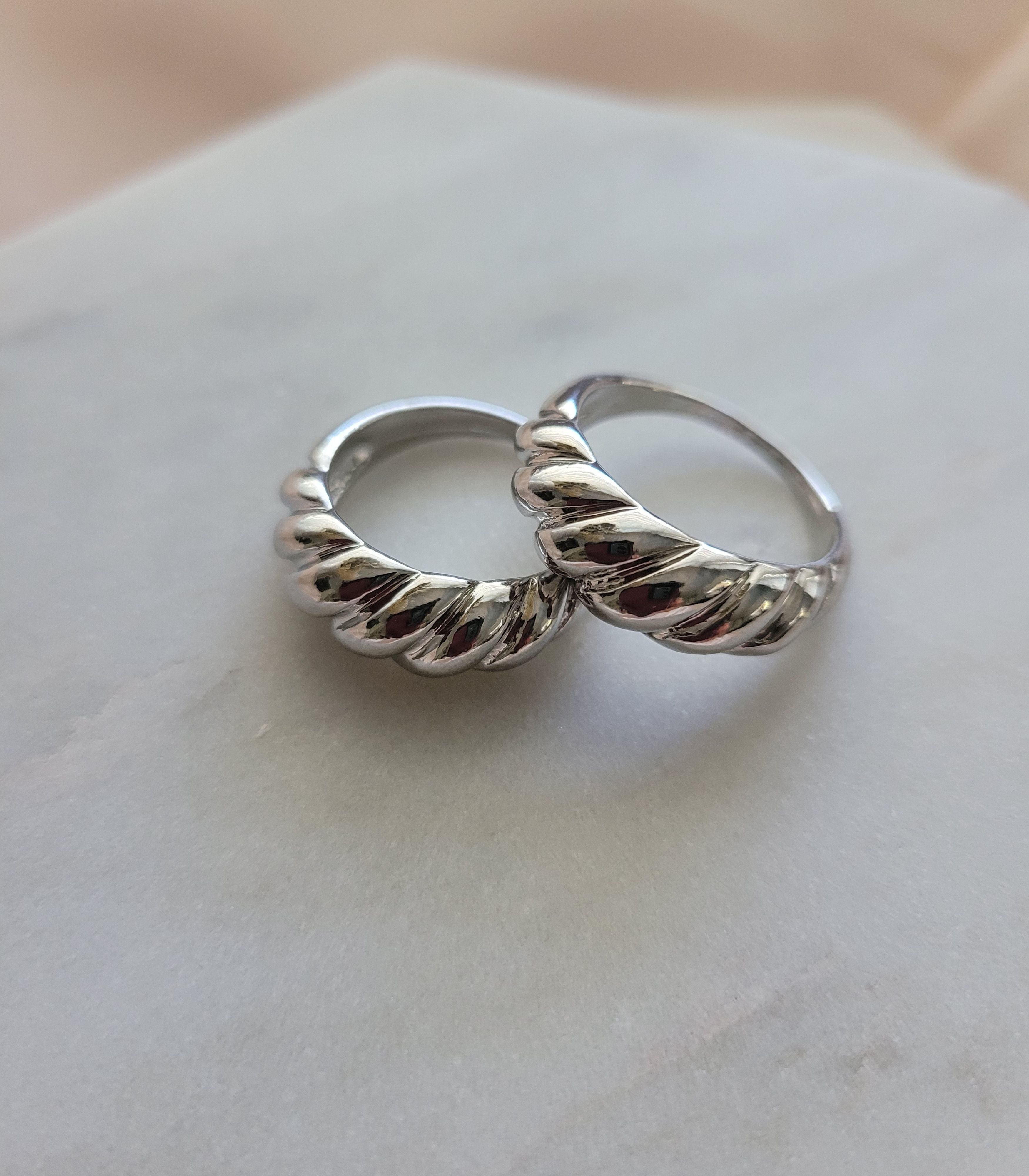 Silver croissant ring