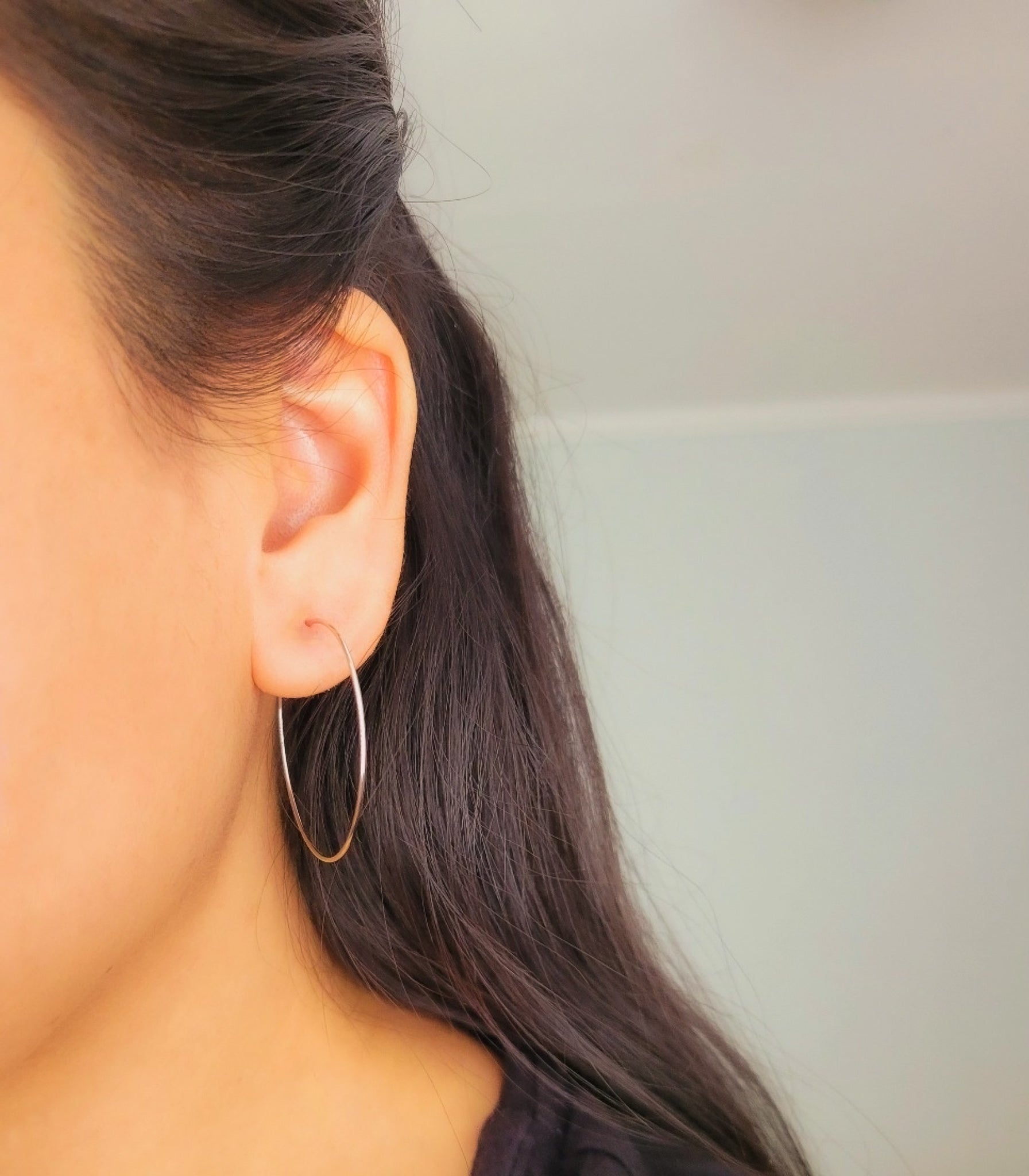 Minimalist silver hoop earrings