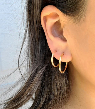 14k gold filled thin honor hoops