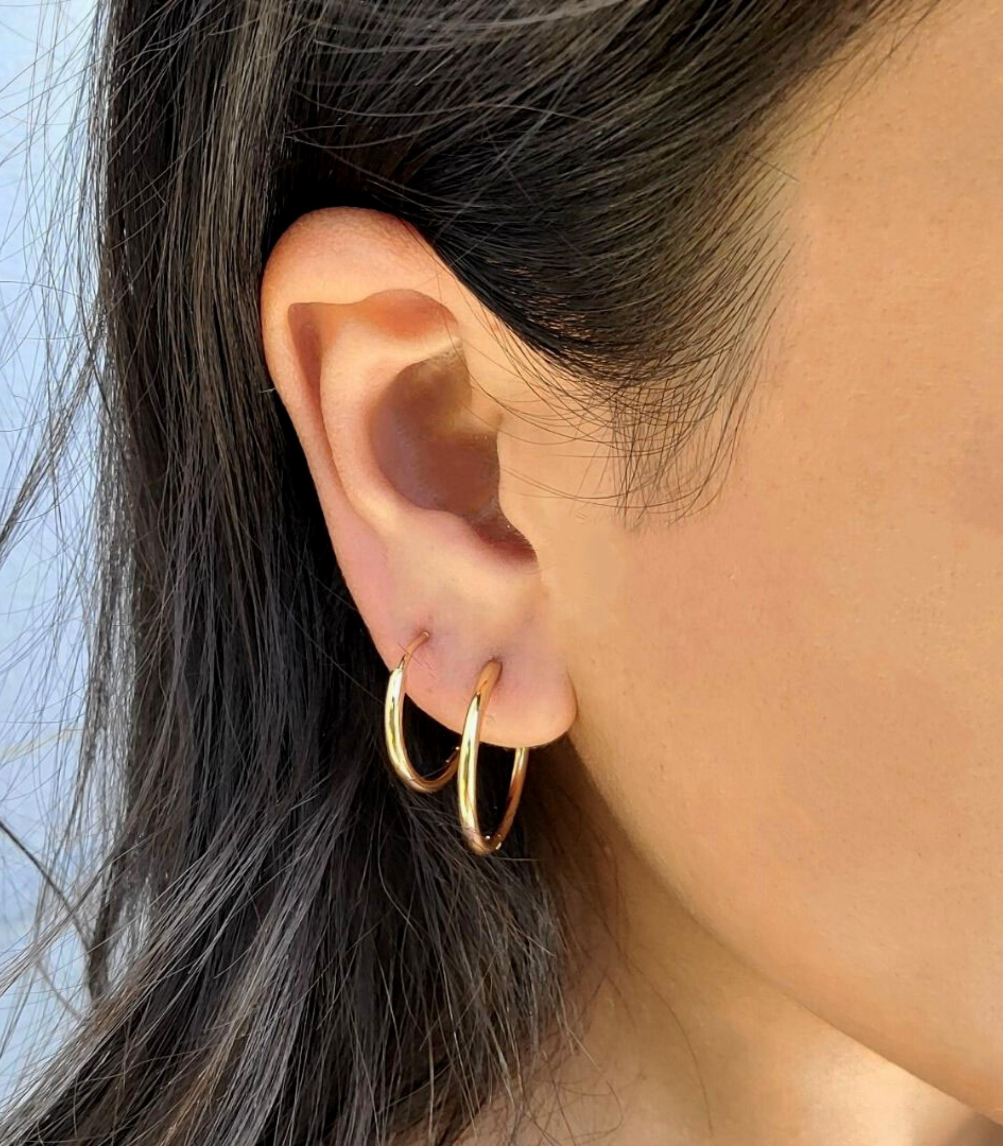 14k gold filled thin honor hoops